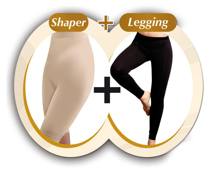 Set de 3 jeggins moldeadores con efecto jeans