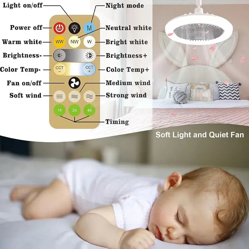 Lampara y ventilador de techo 2en1- LED multifuncionales con control remoto